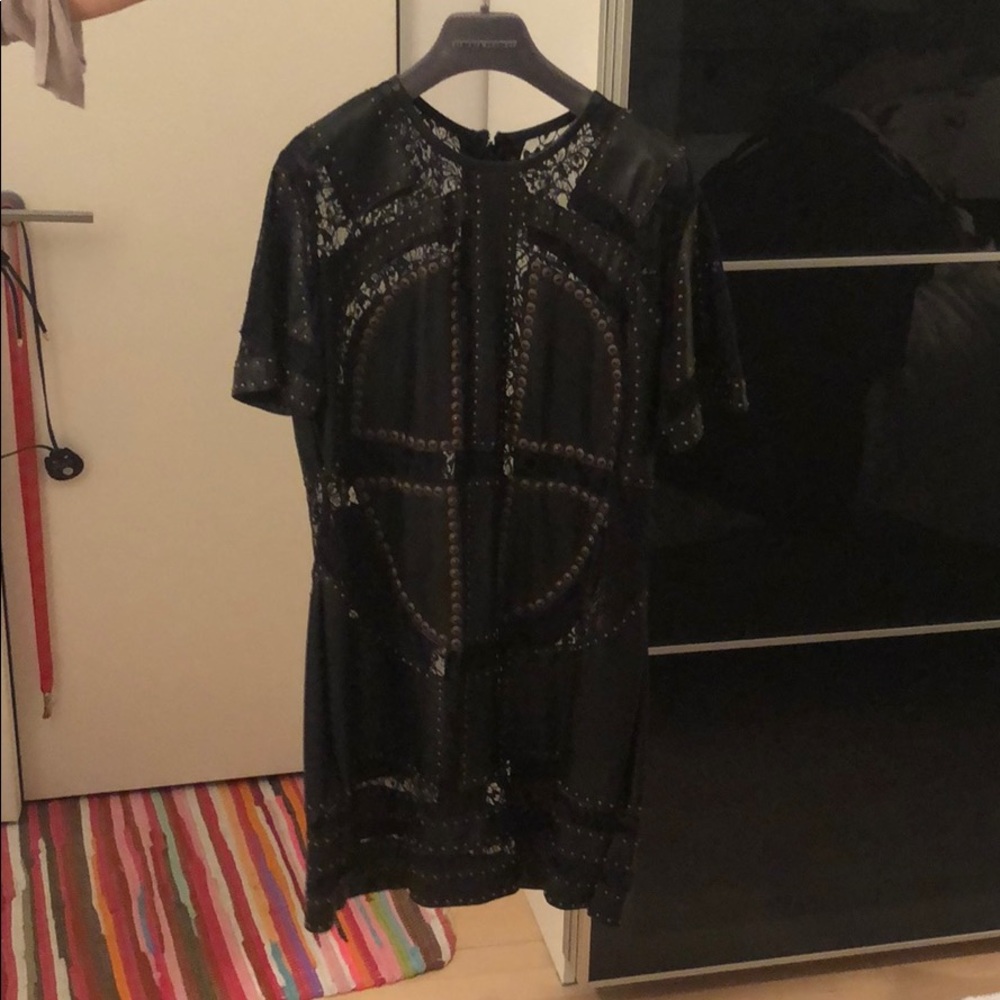Leather and lace dress